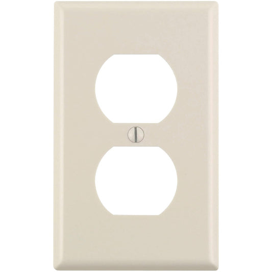 Leviton 1-Gang Smooth Plastic Outlet Wall Plate, Light Almond (10-Pack)