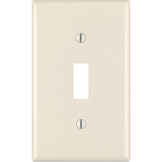 Leviton 1-Gang Plastic Toggle Switch Wall Plate, Light Almond (10-Pack)