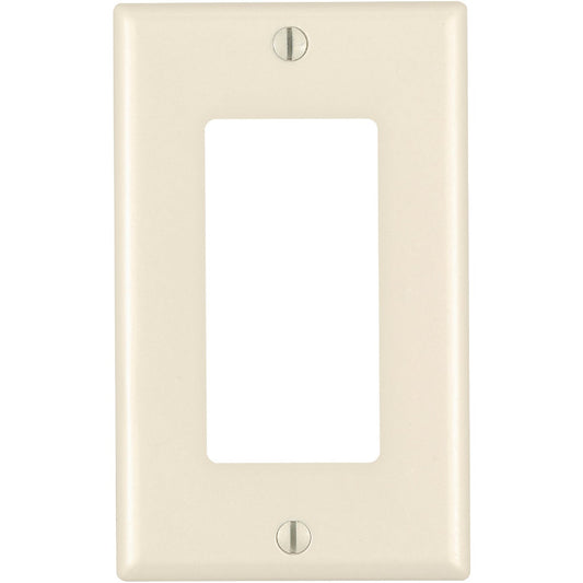 Leviton Decora 1-Gang Smooth Plastic Rocker Decorator Wall Plate, Light Almond (10-Pack)