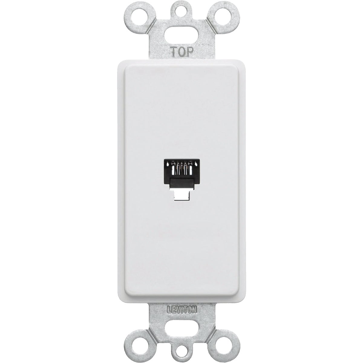 Leviton Decora White Flush Mount Telephone Jack