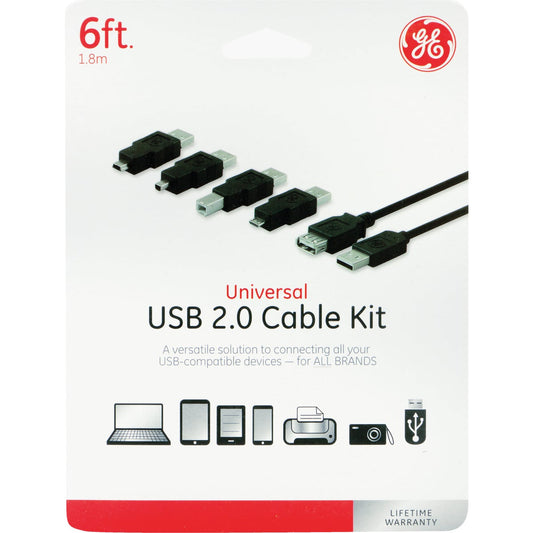 GE 6 Ft. Black USB Cable Kit