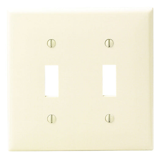 Leviton 2-Gang Thermoplastic Nylon Toggle Switch Wall Plate, Ivory