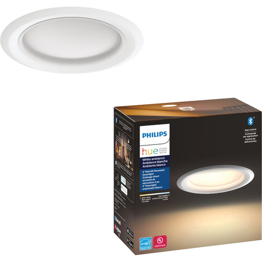 Philips Hue White Ambiance 4 In. Retrofit White LED Recessed Light Kit