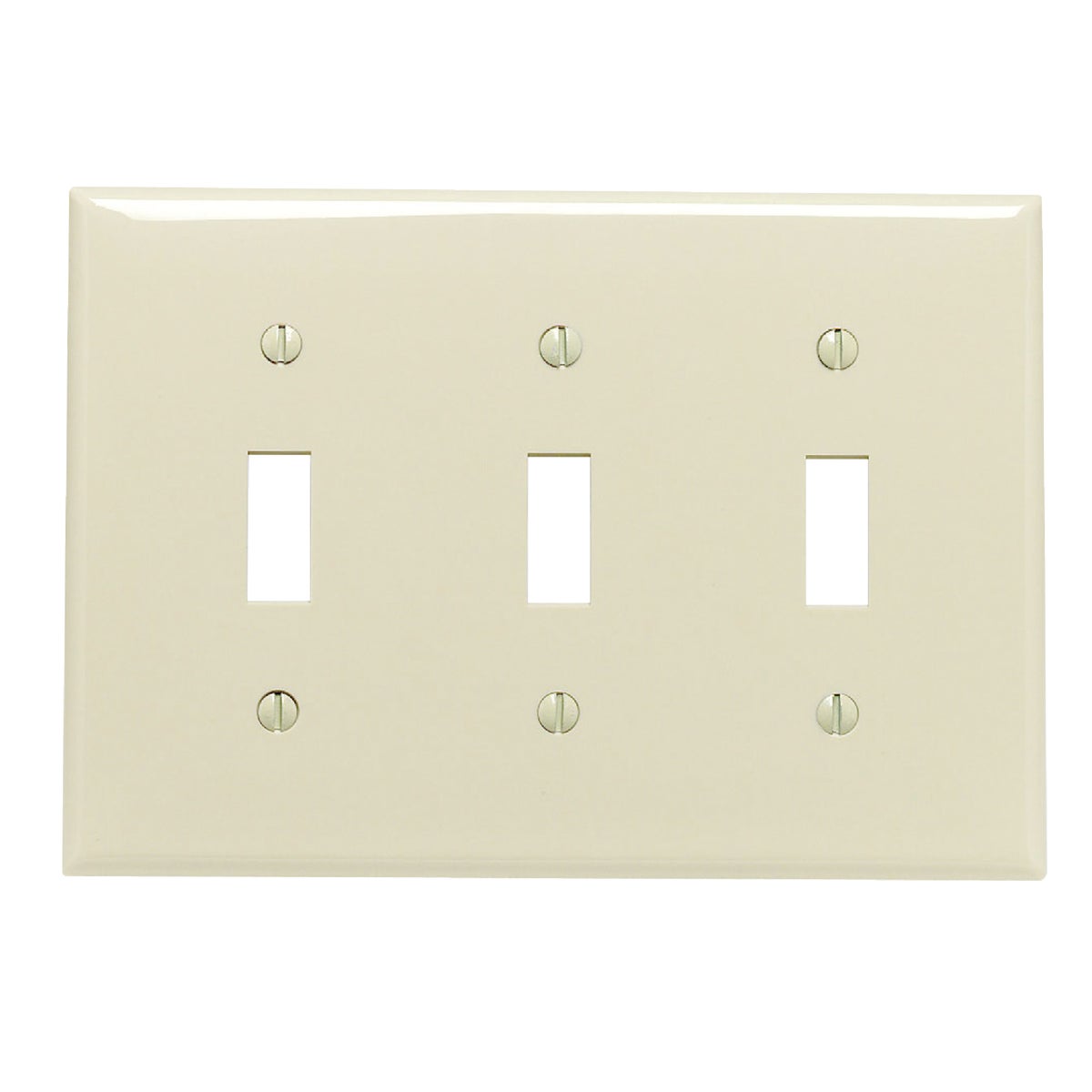 Leviton 3-Gang Thermoplastic Nylon Toggle Switch Wall Plate, Ivory