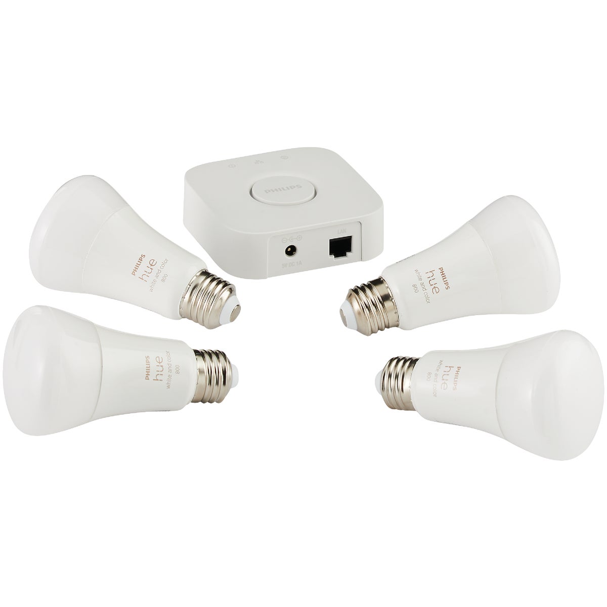 Philips Hue White & Color Ambiance 60W Equivalent Medium A19 Dimmable LED Light Bulb Bluetooth Starter Kit