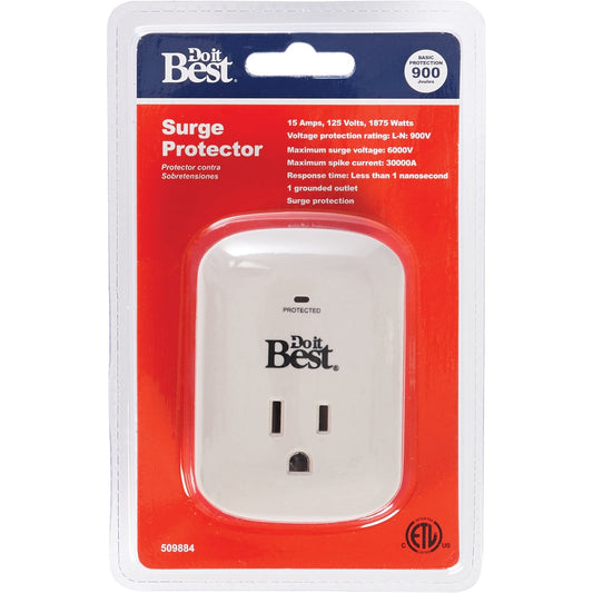 Do it Best 1-Outlet 15A Gray Surge Tap