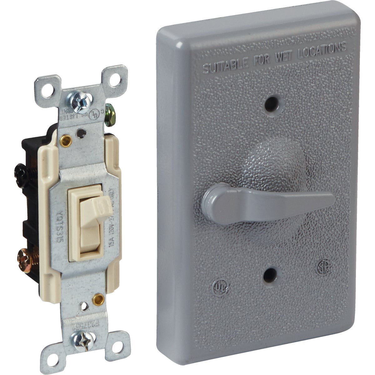 Bell 3-Way Vertical Mount Gray Weatherproof Outdoor Switch Cover