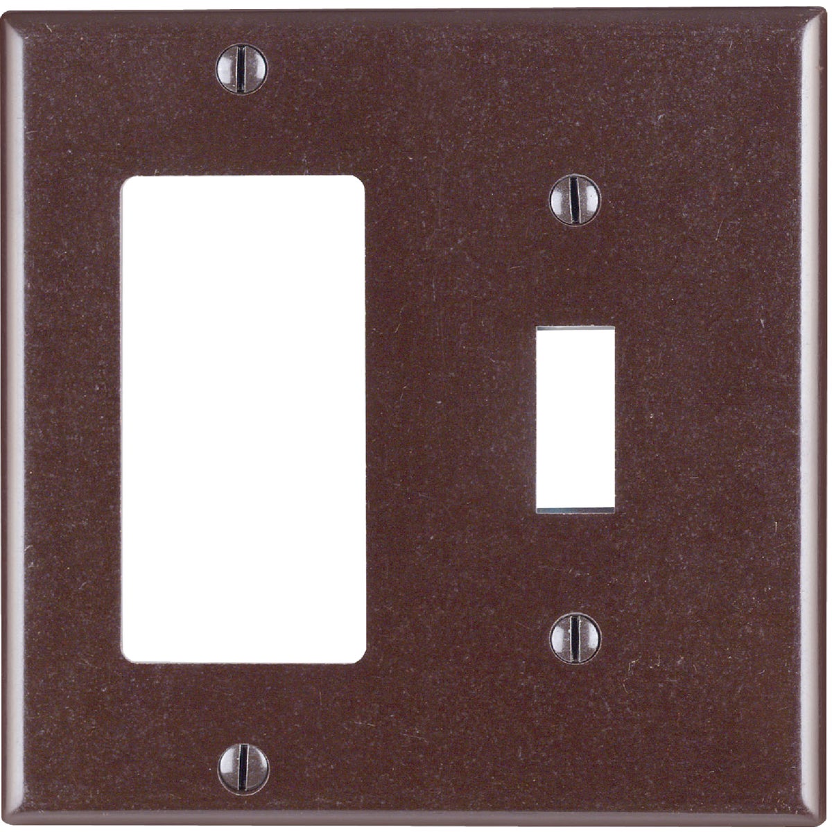 Leviton Decora 2-Gang Thermoset Single Toggle/Rocker Wall Plate, Brown