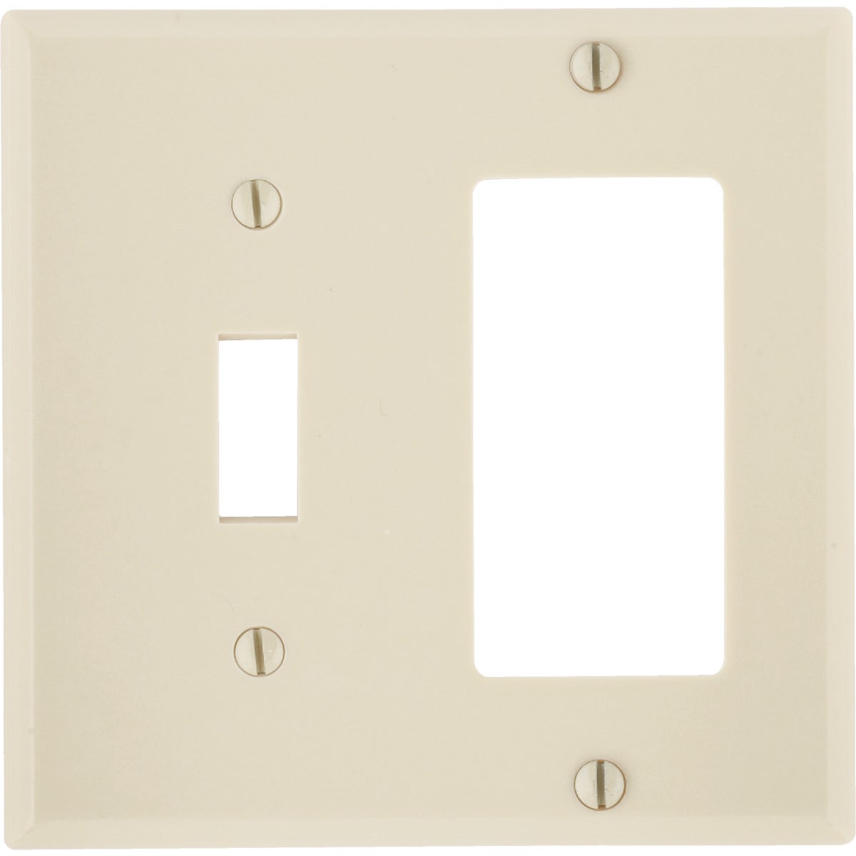 Leviton Decora 2-Gang Thermoset Single Toggle/Rocker Wall Plate, Ivory