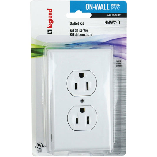 Wiremold On-Wall White PVC 1 In. Outlet Box Kit