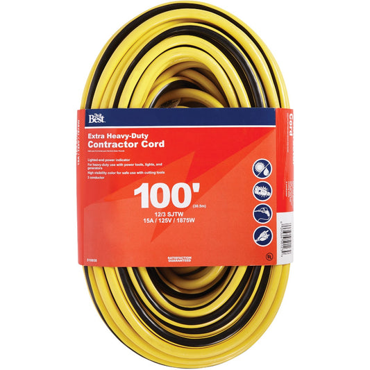 Do it Best 100 Ft. 12/3 Extra Heavy-Duty Contractor Extension Cord