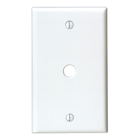 Leviton 1-Gang Plastic White Telephone/Cable Wall Plate with 0.312 In. Hole