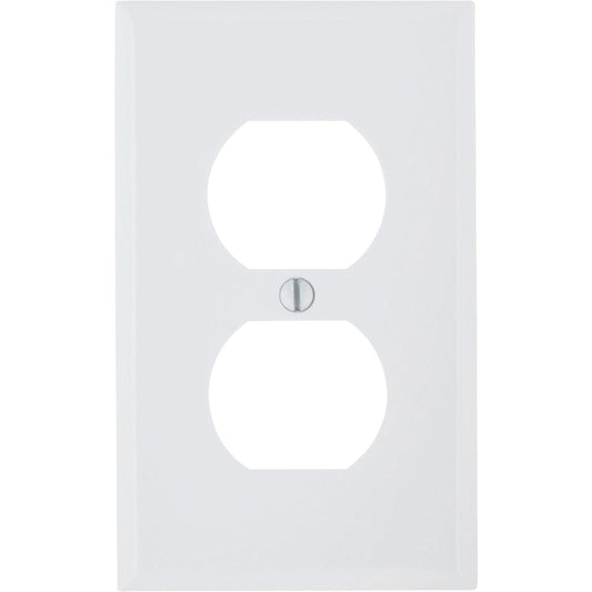 Leviton Commercial Grade 1-Gang Thermoplastic Outlet Wall Plate, White