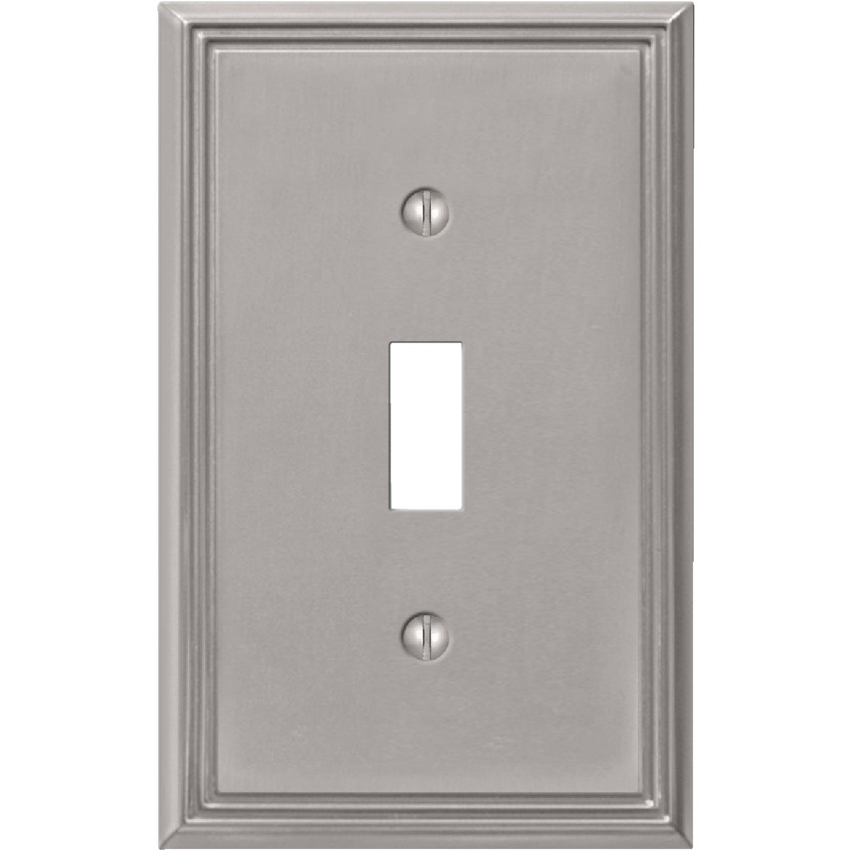 Amerelle Metro Line 1-Gang Cast Metal Toggle Switch Wall Plate, Brushed Nickel