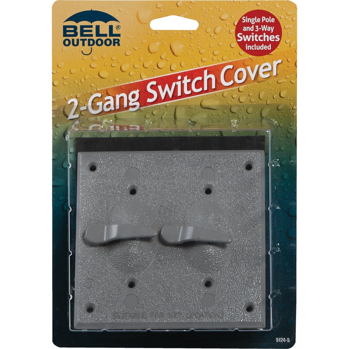 Bell 2-Toggle Vertical Mount Gray Weatherproof Electrical Cover with Switches