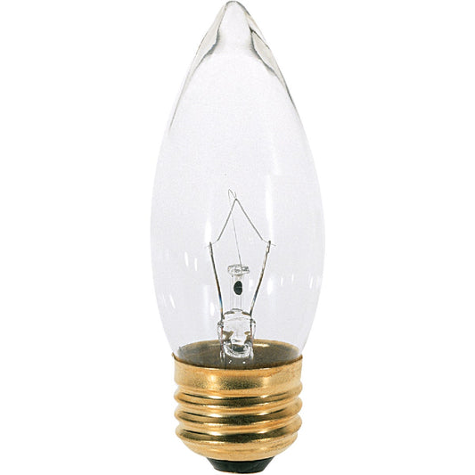 Satco 40W Clear Medium B11 Incandescent Torpedo Blunt Tip Light Bulb (2-Pack)