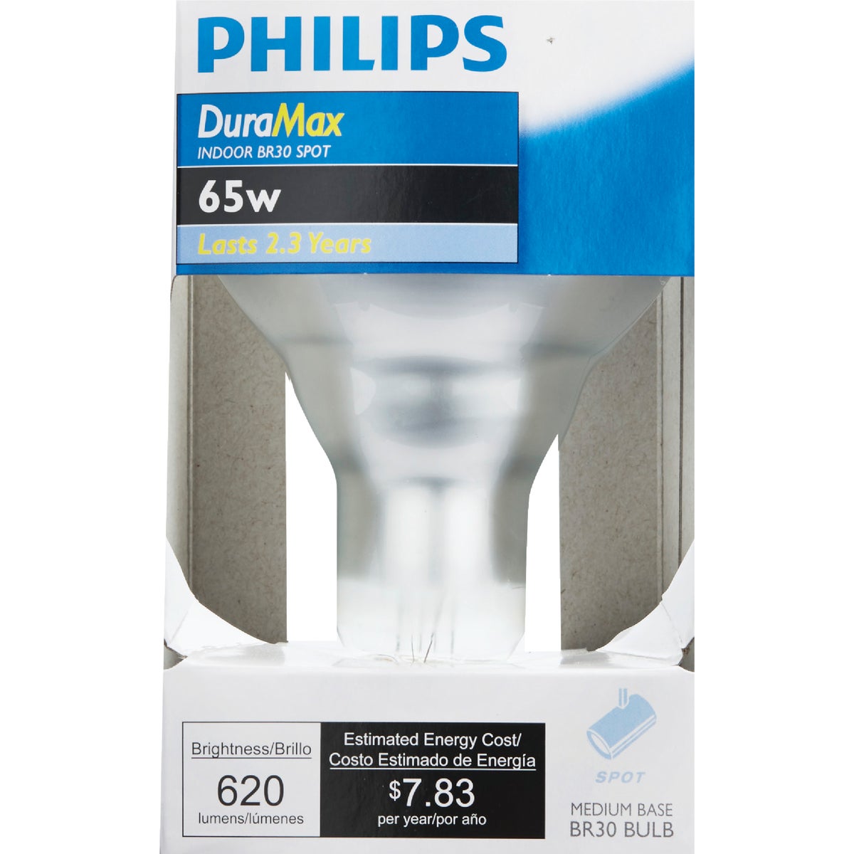 Philips DuraMax 65W Frosted Medium R30 Reflector Incandescent Spotlight Light Bulb