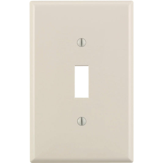 Leviton 1-Gang Thermoplastic Nylon Mid-Way Toggle Switch Wall Plate, Light Almond