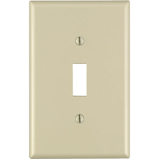 Leviton 1-Gang Thermoplastic Nylon Mid-Way Toggle Switch Wall Plate, Ivory