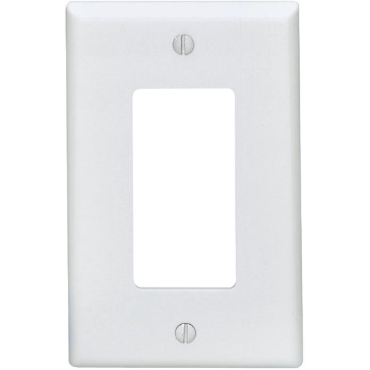 Leviton Mid-Way 1-Gang Smooth Plastic Rocker Decorator Wall Plate, White