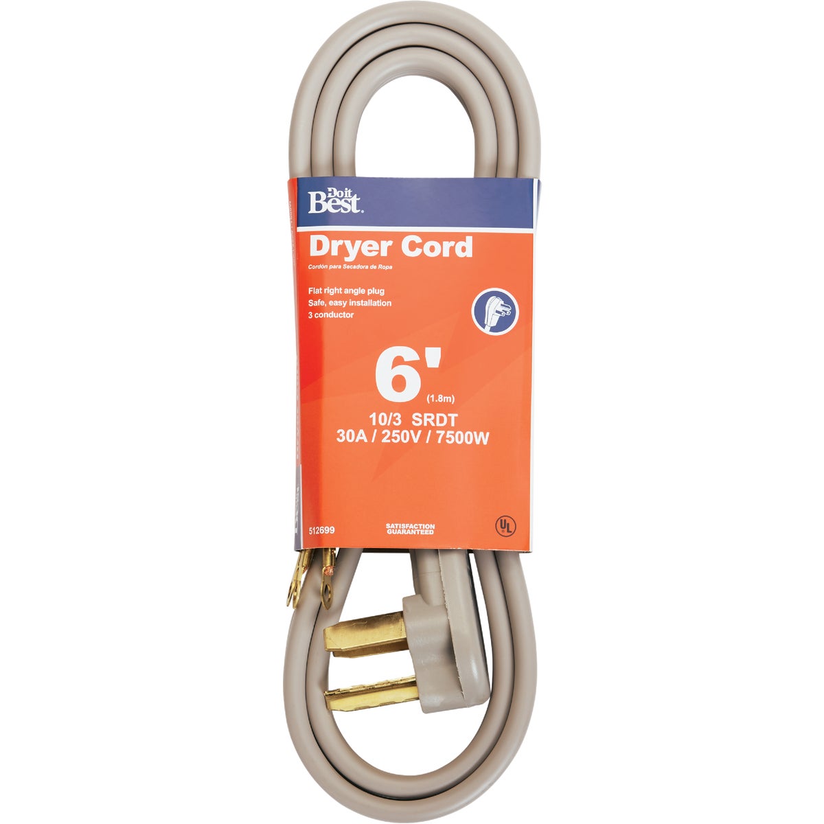 Do it Best 6 Ft. 10/3 30A Dryer Cord