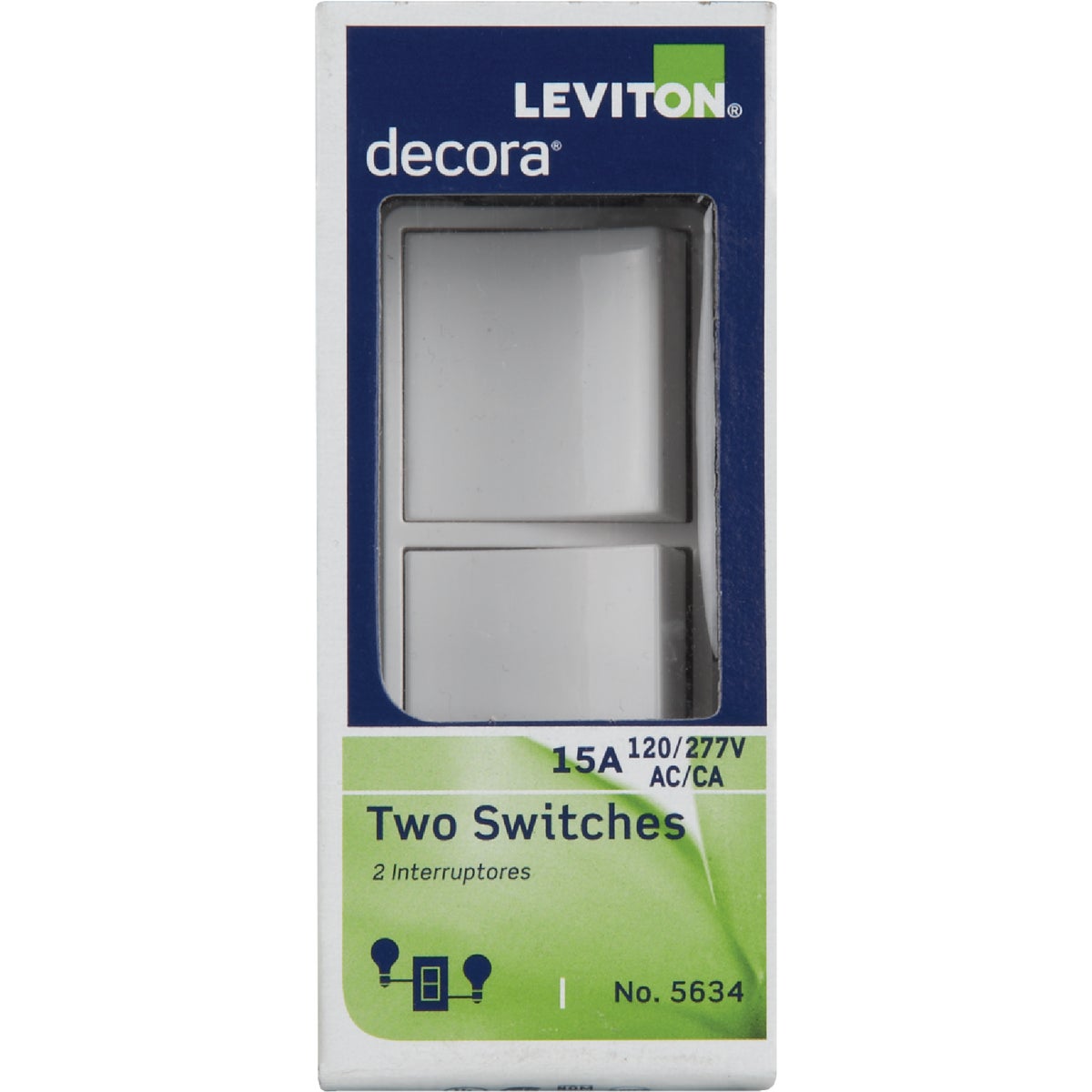 Leviton Single Pole White 15A Duplex Switch