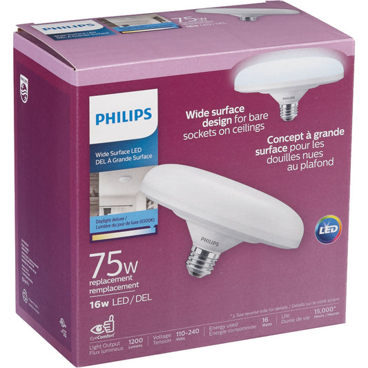 Philips 75W Equivalent Daylight Wide Surface Medium LED Floodlight Light Bulb