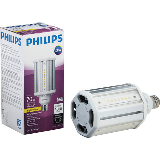 Philips TrueForce 26W Clear Corn Cob Medium Base LED High-Intensity Light Bulb