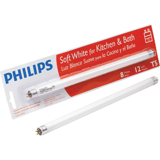 Philips 8W 12 In. Bright White T5 Miniature Bi-Pin Fluorescent Tube Light Bulb