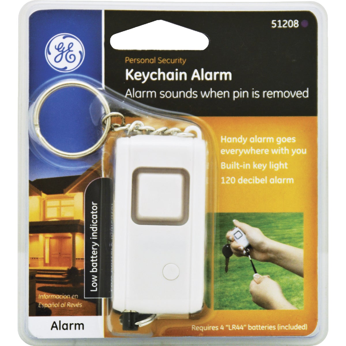 GE 120dB Personal Security Alarm With Light