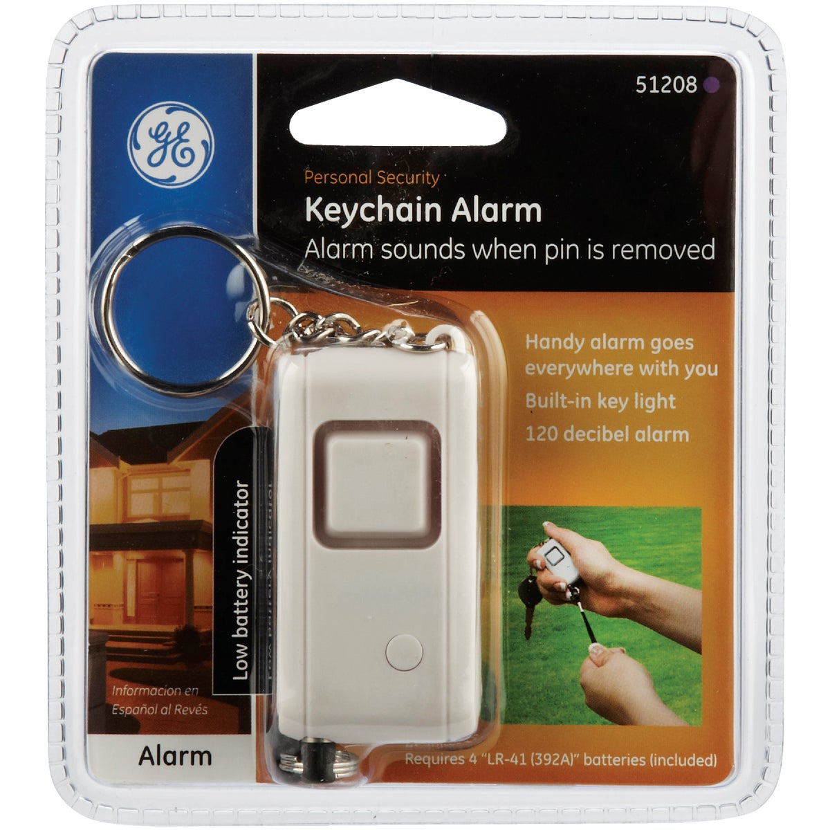 GE 120dB Personal Security Alarm With Light