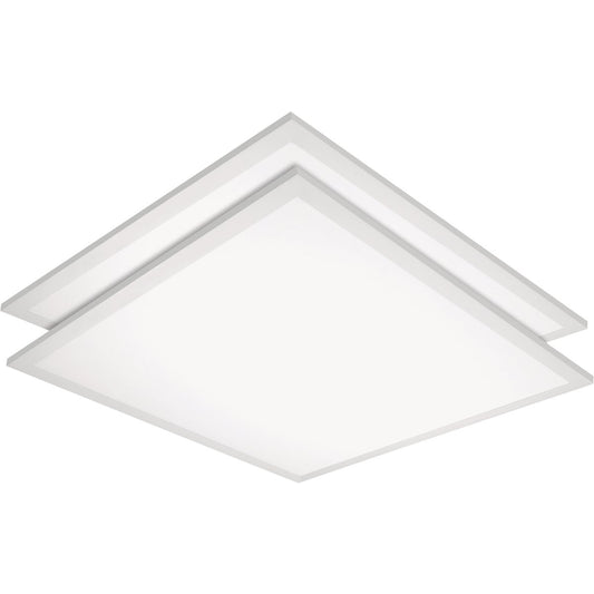 Satco Nuvo 2 Ft. x 2 Ft. 5000K 4331-Lumen LED Flat Panel Ceiling Light Fixture (2-Pack)