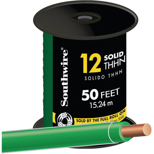 Southwire 50 Ft. 12 AWG Solid Green THHN Electrical Wire