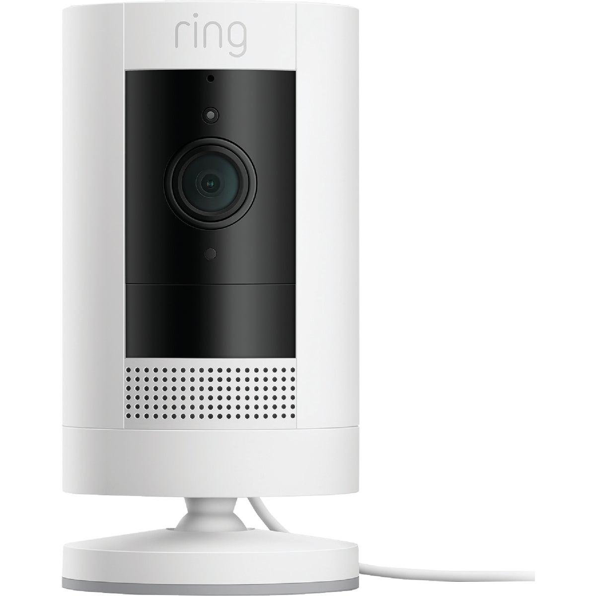 Ring Stick Up Cam Plug-In Indoor/Outdoor White Security Camera