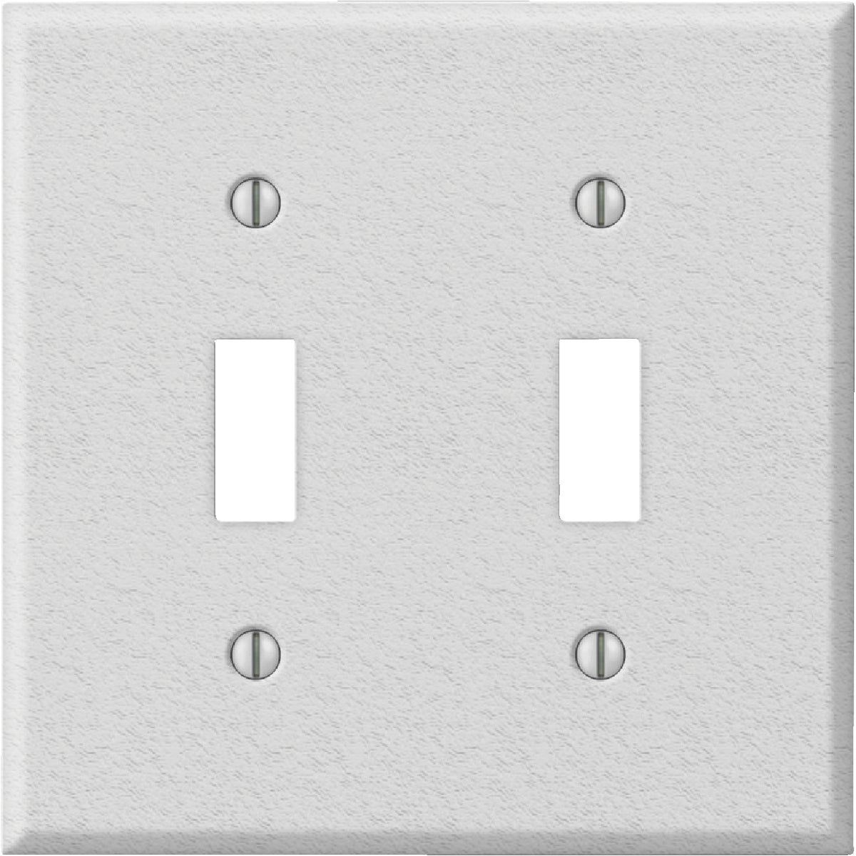 Amerelle PRO 2-Gang Stamped Steel Toggle Switch Wall Plate, White Wrinkle