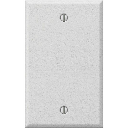 Amerelle 1-Gang Standard Stamped Steel Blank Wall Plate, White Wrinkle