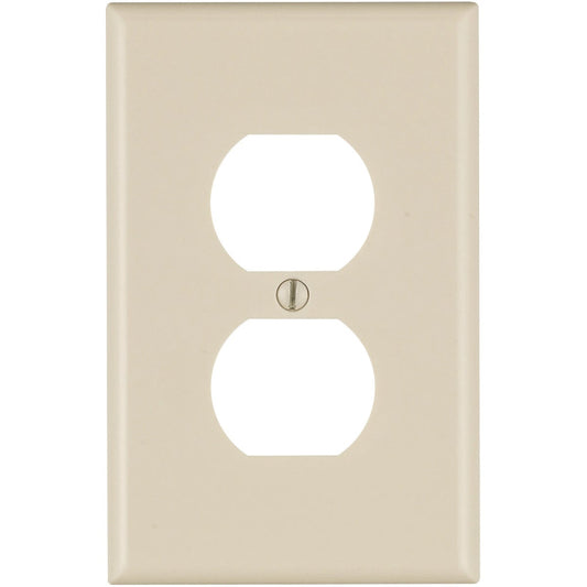 Leviton Mid-Way 1-Gang Smooth Plastic Outlet Wall Plate, Light Almond