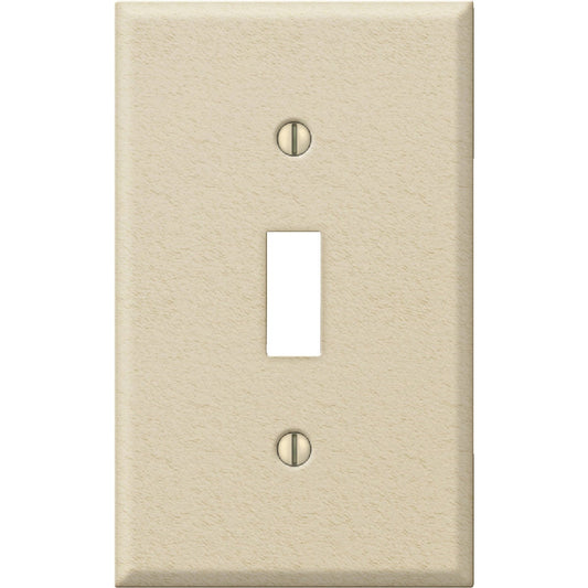 Amerelle PRO 1-Gang Stamped Steel Toggle Switch Wall Plate, Ivory Wrinkle