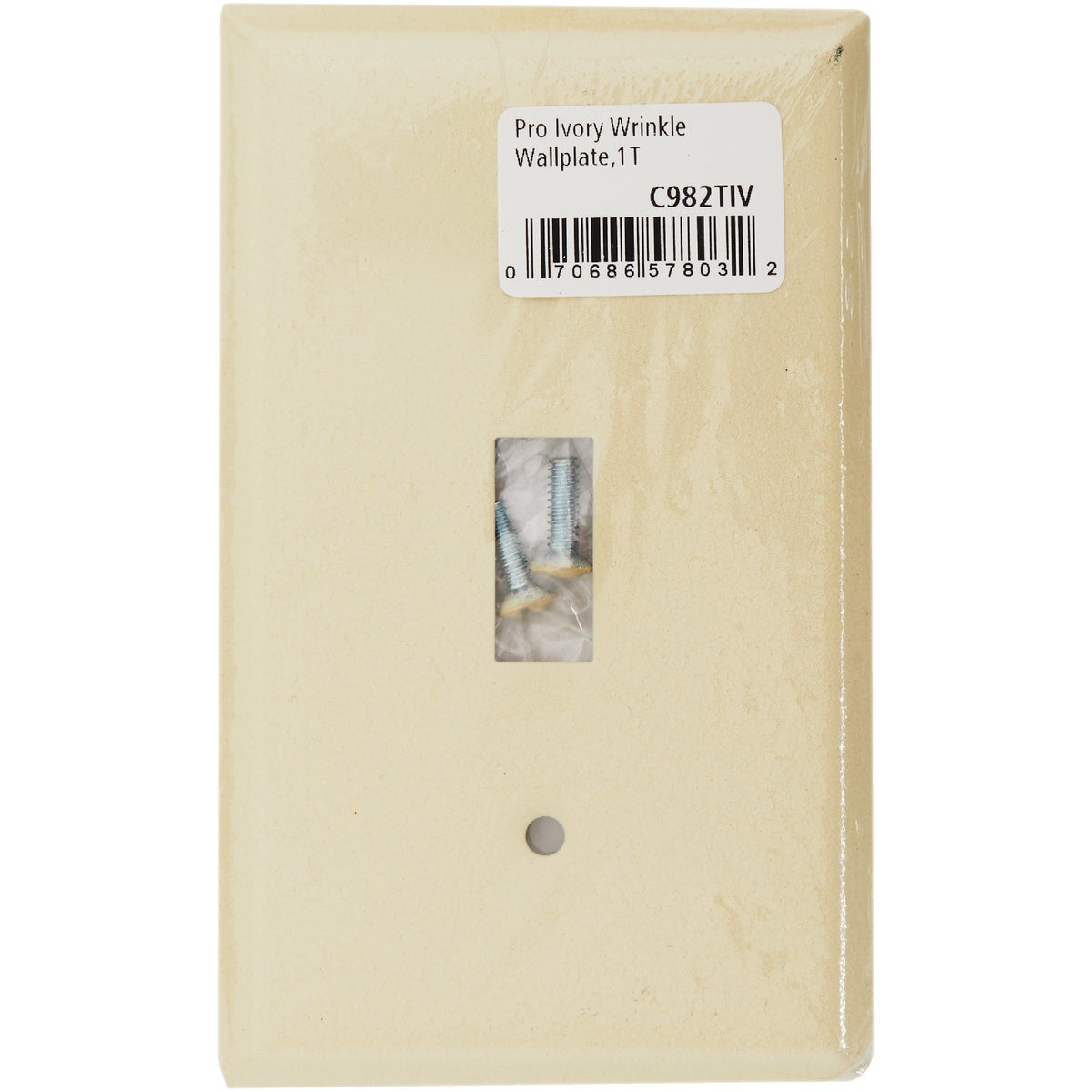 Amerelle PRO 1-Gang Stamped Steel Toggle Switch Wall Plate, Ivory Wrinkle