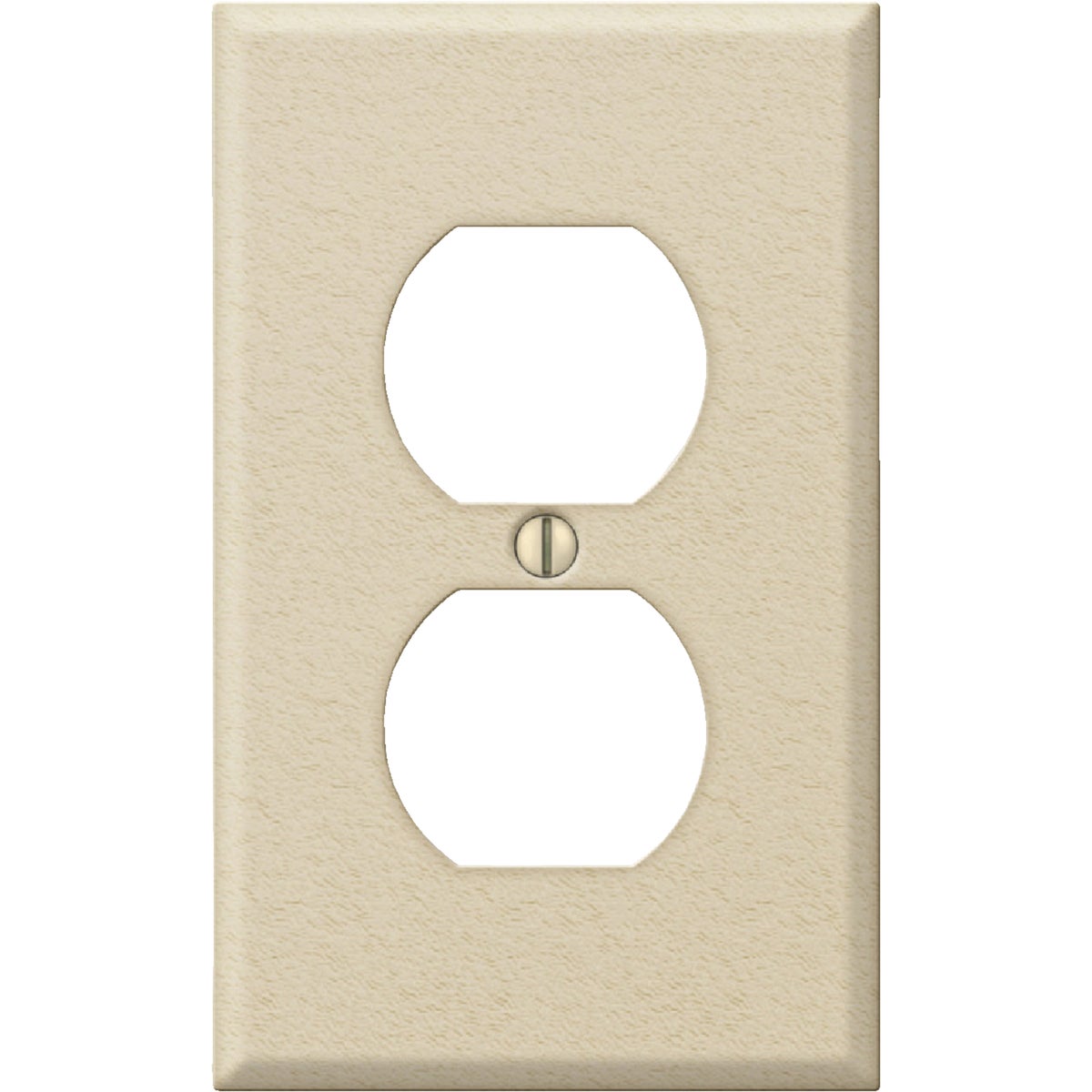 Amerelle PRO 1-Gang Stamped Steel Outlet Wall Plate, Ivory Wrinkle