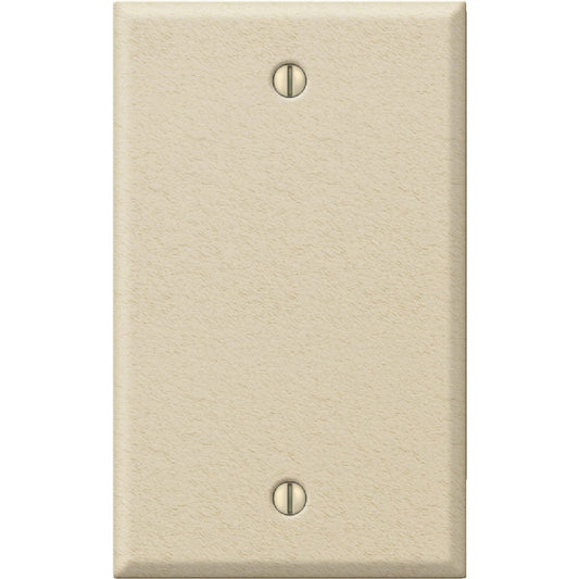 Amerelle 1-Gang Standard Stamped Steel Blank Wall Plate, Ivory Wrinkle