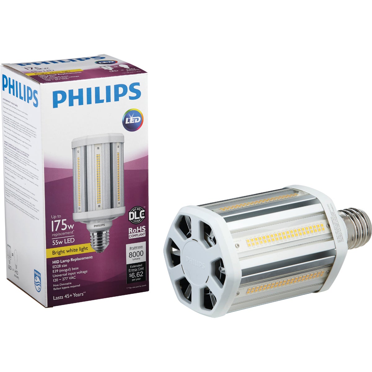 Philips TrueForce 55W Clear Corn Cob Mogul Base LED High-Intensity Light Bulb