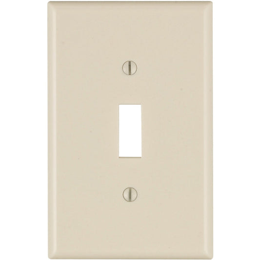 Leviton 1-Gang Smooth Plastic Mid-Way Toggle Switch Wall Plate, Light Almond