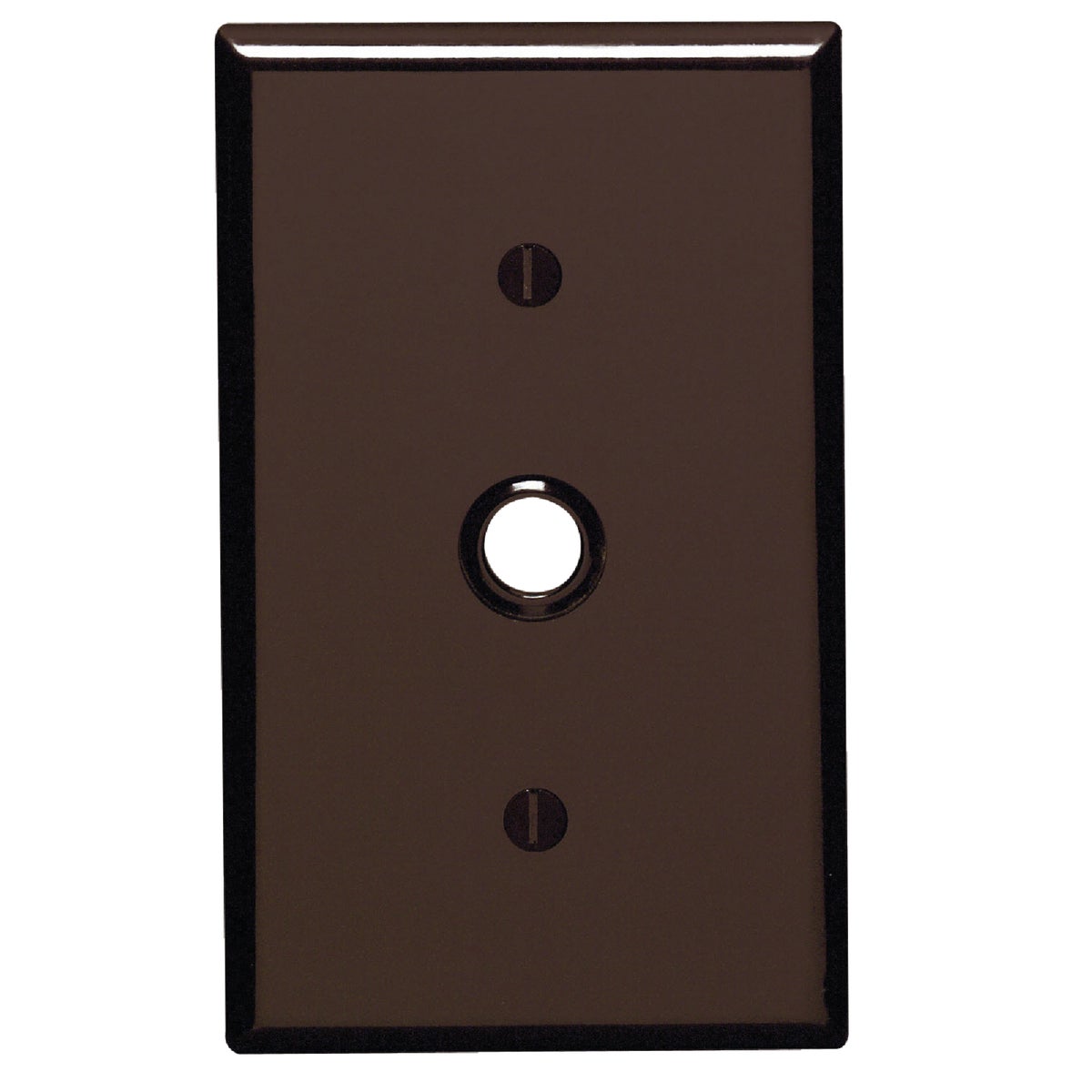 Leviton 1-Gang Thermoset Plastic Brown Telephone/Cable Wall Plate with 0.406 In. to 0.625 In. Hole