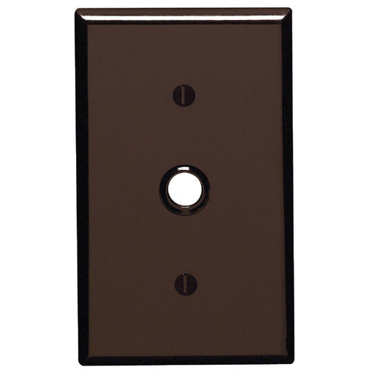 Leviton 1-Gang Thermoset Plastic Brown Telephone/Cable Wall Plate with 0.406 In. to 0.625 In. Hole