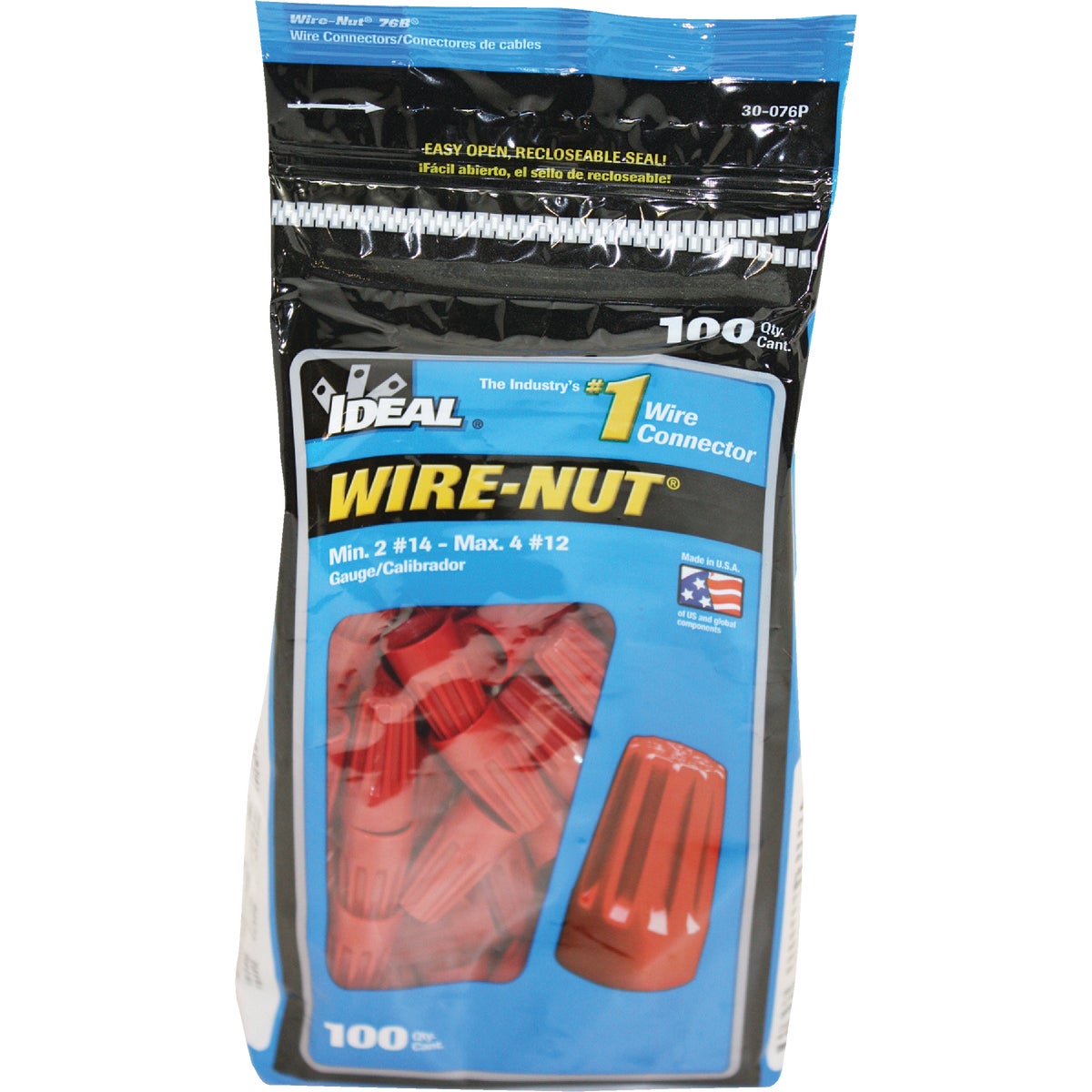 Ideal Wire-Nut Large Red Copper to Copper Wire Connector (100-Pack)