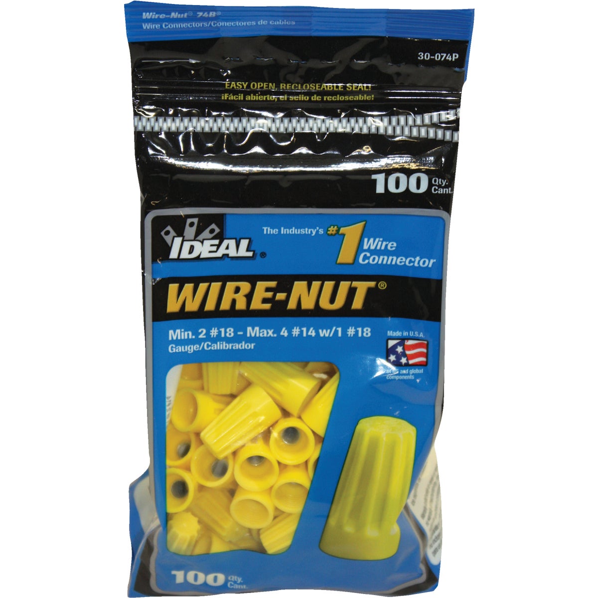 Ideal Wire-Nut Medium Yellow Copper to Copper Wire Connector (100-Pack)