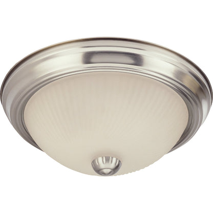 Home Impressions 11 In. Brushed Nickel Incandescent Flush Mount Ceiling Light Fixture (2-Pack)