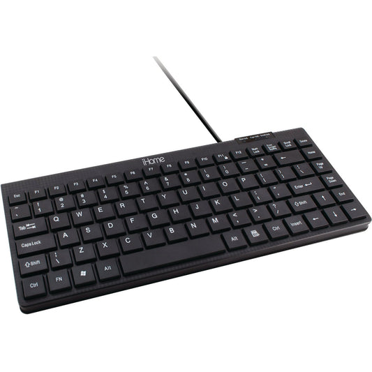 iHome Black Compact Corded Keyboard