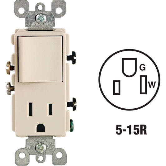 Leviton Light Almond 15A Switch & Outlet